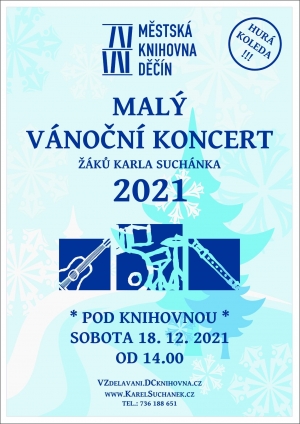 V&aacute;nočn&iacute; atmosf&eacute;ra pod knihovnou