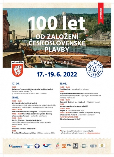 Děč&iacute;n oslav&iacute; 100 let od založen&iacute; československ&eacute; plavby