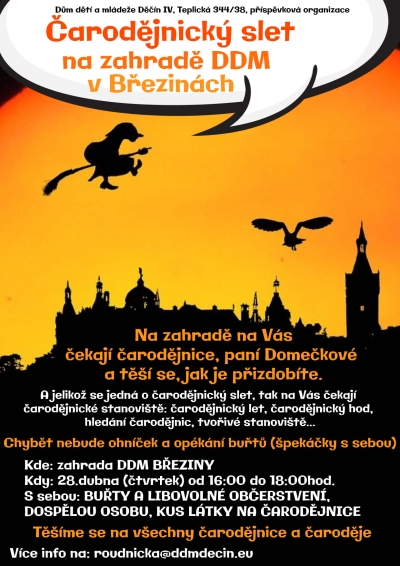 Čarodějnick&yacute; slet na zahradě DDM v Březin&aacute;ch