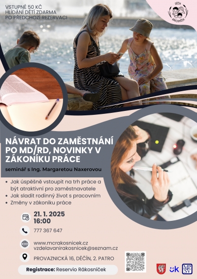 N&aacute;vrat do změstn&aacute;n&iacute; po MD/RD, novinky v z&aacute;kon&iacute;ku pr&aacute;ce