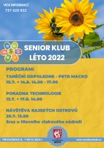 Letn&iacute; program senior klubu v R&aacute;kosn&iacute;čku