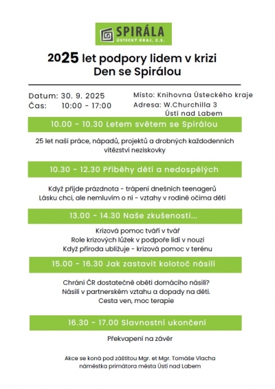 Den se Spir&aacute;lou - 25 let podpory lidem v krizi