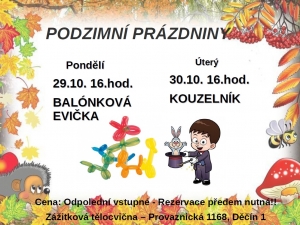 R&aacute;kosn&iacute;ček Děč&iacute;n připravil program na podzimn&iacute; pr&aacute;zdniny