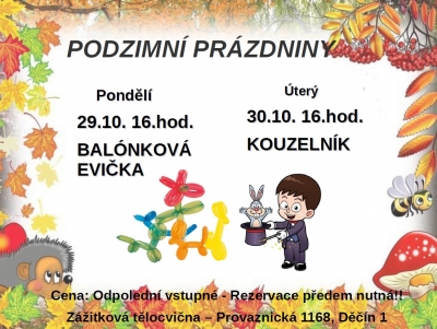 R&aacute;kosn&iacute;ček Děč&iacute;n připravil program na podzimn&iacute; pr&aacute;zdniny