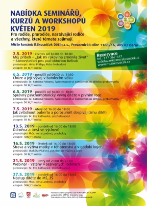 Semin&aacute;ře, workshopy a kurzy nejen pro rodiče