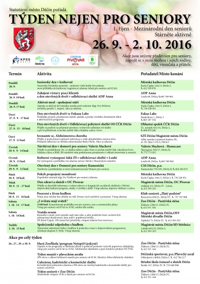 Statut&aacute;rn&iacute; město Děč&iacute;n poř&aacute;d&aacute; T&yacute;den nejen pro seniory