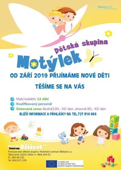 V Běl&aacute;sku přij&iacute;maj&iacute; děti do dětsk&eacute; skupiny