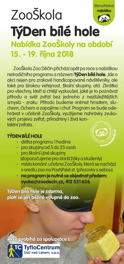 Zoo ček&aacute; T&yacute;Den b&iacute;l&eacute; hole