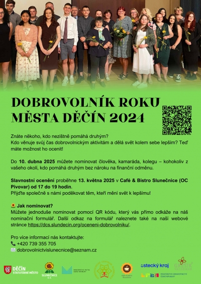 Dobrovoln&iacute;k roku města Děč&iacute;n 2024