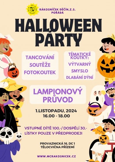 R&aacute;kosn&iacute;ček Děč&iacute;n, z.s. poř&aacute;d&aacute; Halloween p&aacute;rty