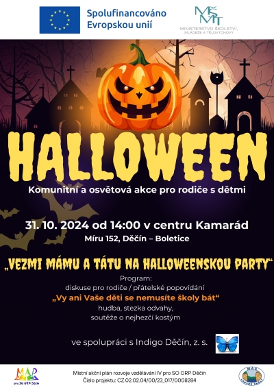 Indigo Děč&iacute;n, z.s. poř&aacute;d&aacute; HALLOWEEN