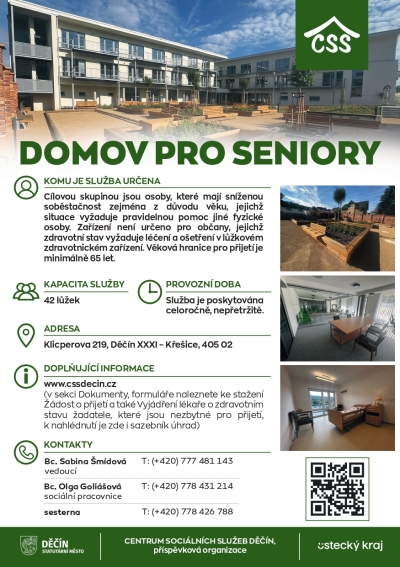 Centrum soci&aacute;ln&iacute;ch služeb Děč&iacute;n, p.o. - Domov pro seniory