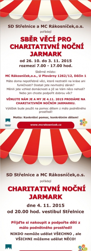 MC R&aacute;kosn&iacute;ček poř&aacute;d&aacute; sběr věc&iacute; a nočn&iacute; jarmark