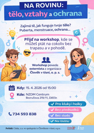 Praktick&yacute; workshop Na rovinu: tělo, vztahy a ochrana