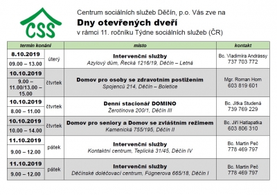 Otevřen&eacute; dveře v soci&aacute;ln&iacute;ch služb&aacute;ch