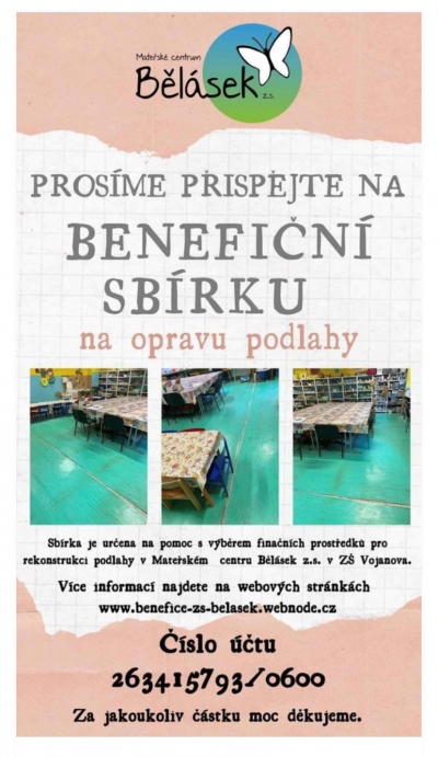 Benefičn&iacute; sb&iacute;rka na opravu podlahy