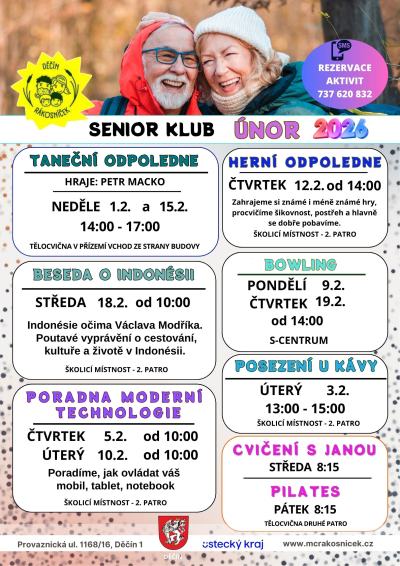 &Uacute;norov&eacute; akce v Senior klubu R&aacute;kosn&iacute;ček Děč&iacute;n