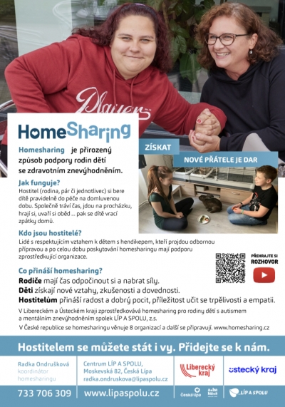 Homesharing a podpora rodin dět&iacute; se zdravotn&iacute;m znev&yacute;hodněn&iacute;m