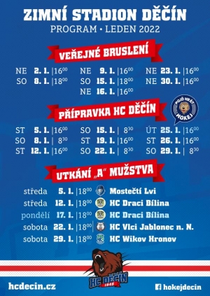 Program zimn&iacute;ho stadionu na leden