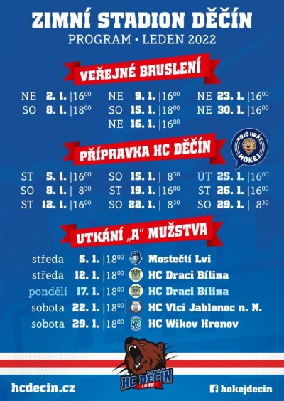 Program zimn&iacute;ho stadionu na leden