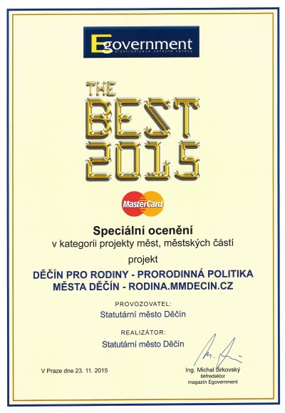 Rodinn&yacute; port&aacute;l z&iacute;skal speci&aacute;ln&iacute; oceněn&iacute; časopisu Egovernment - The Best 2015