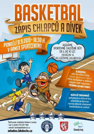 Z&aacute;pis chlapců a d&iacute;vek - basketbal