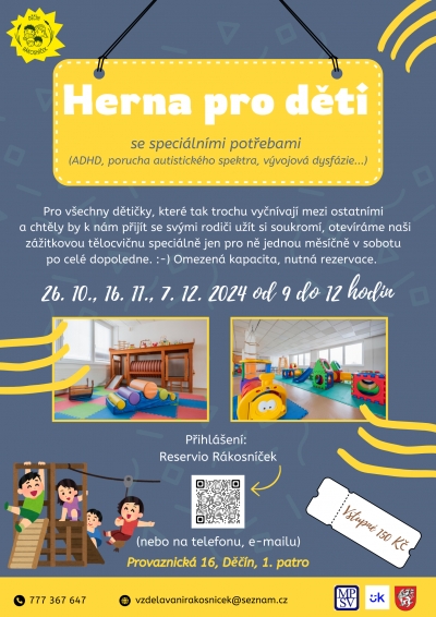 R&aacute;kosn&iacute;ček Děč&iacute;n, z.s. - Herna pro děti se speci&aacute;ln&iacute;mi potřebami